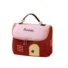 1pc Dopamine House Shaped PU Makeup Bag, Large Capacity Portable Travel Toiletry Bag, Suitable For Nursery And Daily Outdoor Use - Multicolor - View 9
