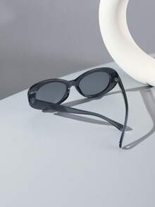 1 PC Men's Oval Fashion Glasses Classic Solid Color PC Frame Soft Tinted Lens Casual Versatile Lightweight For Vacation Outing With Glasses Box - Multicolor - View 9