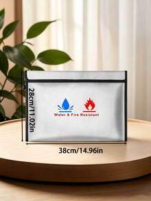 Flame Resistant Document Bag, Including A Set Of Fire And Flame Resistant Money Bags, Made Of Non-Irritating Silicone Coating, For Safe Storage Of Cash, Important Documents, Jewelry, And Passports, To Enhance Fire Protection For Valuables. Perfect For Home Storage Of Property Documents, School Storage Of Exam Papers And Certificates, And Office Storage Of Contract Documents - A - View 13
