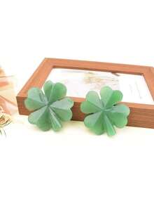 1pc Natural Aventurine Four-Leaf Clover Carved Mineral Specimen Crystal Craft Gift Home Decor Collectible - Aventurine Four-leaf Clover - View 8