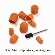 5pcs Orange Fabric Nail Sanding Bands 80/120/180 Grit, Electric Nail File Sanding Caps For Manicure And Pedicure, Nail Polishing And Buffing Tool - Multicolor - View 4