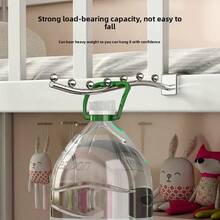 1/2/3 Packs Tendedero De Ropa Clothes Drying Rack, No Drill Metal Hanging Organizer, Multi-Scenario Organizador Armarios Ropa For Dorm Closet Window Sill Bedside, Silver - Multicolor - View 2