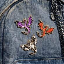 3pcs/Set Dragons Enamel Pin Fashion Decorative Badge Ornaments Lapel Bag Badges Gifts - Multicolor - View 1