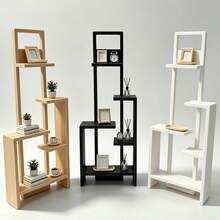 1:12 Minimalist Miniature Display Stand, Model House Mini Storage Rack, Home Office Desktop Decor, Fairy House Mini Tiered Display Rack, Figurine Small Ornament Display Stand, Miniature Furniture Model Decoration Storage Ornament, Miniature Scene Accessories, Photo Frame/Potted Plant Prop Display Rack - Miniature Display Shelf - View 1