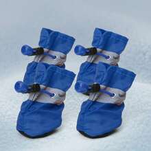 4pcs Small Dog Waterproof Dog Shoes, Protect Pet Paws And Keep Dry - Blue - View 11