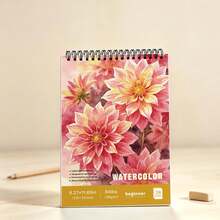 Professional Blank A4 Watercolor Sketchbook, Spiral Bound Flip Cover Drawing Notebook, Plain Art Paper Pad, Back To School Painting Accessory,1pc - Multicolor - View 12