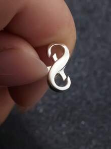 SYMFNY 1 pieza Conector de joyería con símbolo de infinito de plata de ley 925, extensor de pulsera, accesorio DIY - Hebilla en forma de 8 - Ver 2