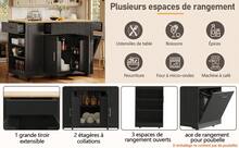 Black Rolling Sideboard With Shelves - Ideal For Kitchen Or Living Room - 黑色 - 查看 8