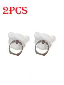 6pcs/5pcs/4pcs/3pcs/2pcs Dudukan Ponsel Transparan Kartun Lipat dengan Cincin Penahan, Bentuk Hewan, Bulat, Bunga - beraneka warna - View 46