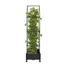 YUNRUX Planter With Trellis, Planter With Wheels, Garden Planter With Trellis - B - 查看 1