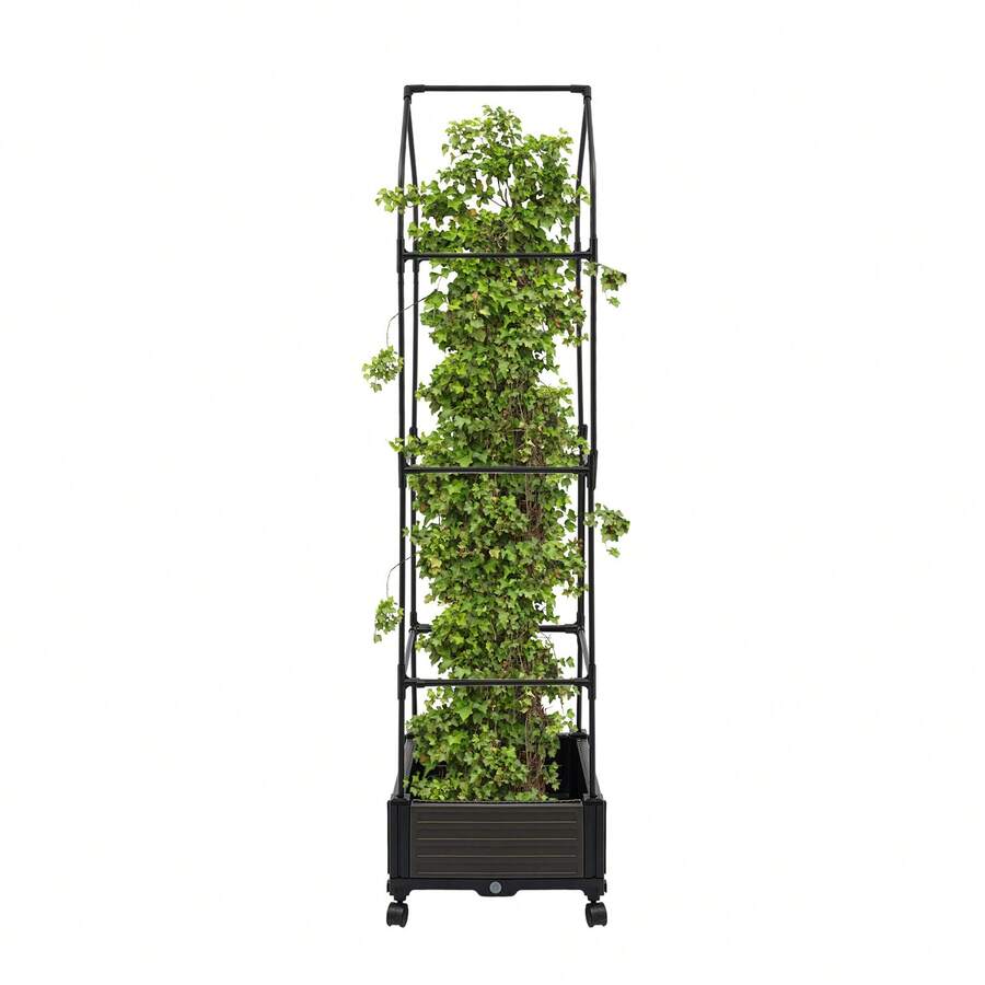 YUNRUX Planter With Trellis, Planter With Wheels, Garden Planter With Trellis - B - 查看 1
