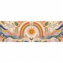1 Tablecloth Table Skirt Polyester Bohemian Sky Printed Table Skirt Sun Moon Rainbow Tropical Leaves Retro Mysterious Art Pattern Decoration, Suitable For Dinner Garden To Send A Banquet Cafe For Family Dining. - 1 - View 7