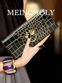 Cartera de moda de gran capacidad con diseño de patrón floral, de estilo de negocios y casual como regalo para mujeres - Multicolor - Ver 1