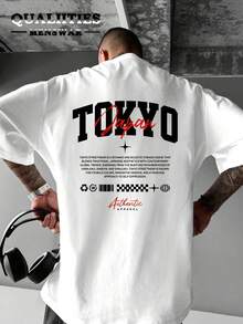Christmas [Double-Sided Printed] Men's Casual Shirt - Double-Sided Color Blocked American Street Style Text Print Short Sleeve Shirt, Hot Item - Black - View 7