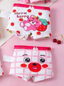 8pcs/Set Girls' Cute Bow, Cartoon Animal, Pony, Bear, Rainbow Print Breathable Briefs Underwear Set - Multicolor - View 4