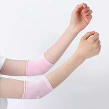 2 Pairs Elbow Moisturizing Sleeves, Elbow Gel Cover Heel Socks Elbow Sleeves, Elbow Pads, Suitable For SPA Moisturizing Dry Skin Care - Pink - View 5