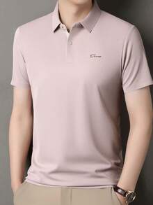 Pro Man Wardrobe 男士無縫黏合防皺夏季涼感短袖 POLO 衫，休閒商務通勤穿搭，Smart Casual 風格 - 粉色 - 查看 5