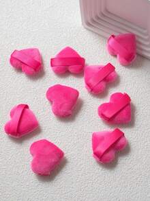 10/20/30/60pcs Mini Water Drop Shaped Cotton Powder Puff, Made Of Super Soft Velvet Material, Designed For Eye And Eye Corner Shaping, Suitable For All Skin Types - Hot Pink - View 9