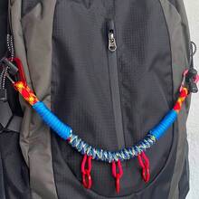 1pc/2pcs Outdoor Hand Woven Keychain Wrist Rope, Outdoor Hanging Buckle, Car Key Hanging Rope.Can Be Hang Tools Such As Knives, Key, Mini Flashlights, Scissors, Etc.Braided Lanyard Key Chain.Essential Accessories For Outdoor Use - Multi-buckle - View 8