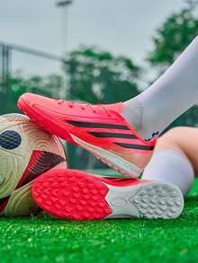 New Youth Studded Football Shoes - Red - View 1
