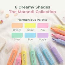 6-Color Macaron Soft Highlighter Pens, Minimalist Design, Smooth Writing, No Smudging, Fade-Resistant. Fluorescent Marker Pens Designed For Student Notes, Journaling And Back-To-School Stationery Gifts, Helping You Easily Start A New Chapter Of Learning. - 6-color Highlighter Set - View 8