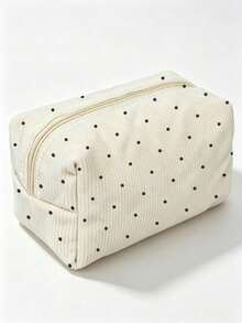 Campus Style Polka Dot Pencil Case/Stationery Storage Bag - Multi-Functional Large Capacity Design, Suitable For Storing Office Supplies, Creative Multi-Purpose Pencil Case Or Portable Travel Makeup Bag, Ideal For Students And Adults Daily Use. Stripe Direction And Polka Dot Density Random - Multicolor - View 5