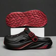 Men's Autumn Dual-Color EVA Slippers, Soft Thick Sole, Indoor Home Outdoor Vacation Style, Versatile Comfortable Casual Holiday Essential Clogs - Black - View 5