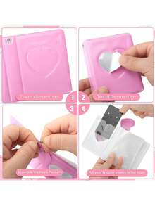Minimalist Solid Color Photo Storage Album - Used For Storing Photo Albums, Heart-Shaped Hollow Photo Card Holder, Suitable As A Small Gift For Colleagues, Family And Loved Ones - Multicolor - View 7