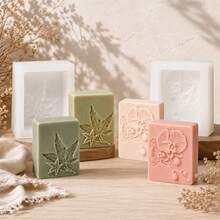 Embossed Flower Soap Mold Maple Leaf & Phalaenopsis Orchid Silicone Soap Mold For Handmade Soap DIY Aromatherapy Candle Plaster Craft Home Decor Gift - Mold - View 2