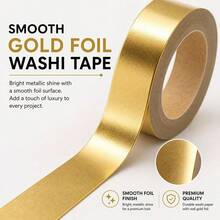 2/4pcs Gold Decorative Tape, Self-Adhesive Craft Tape For Gift Wrapping, High-Quality Texture, Easy To Cut And Tear, Suitable For Gift Packaging, Handmade Cards, Photo Frame Borders, Ceramic Gilding, Creating Elegant And Luxurious Effects, Versatile Decorative Stickers For Handmade Crafts, Wedding Gift Decor, Home Beautification - Single Piece - View 3