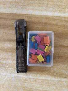 Transparent Non-Slip Push Clip Binder, No-Nail No-Mark Binding Tool, No-Drill Paper- Push Clip, Student Exam Paper & Homework Storage Organizer, Office Contract & Bill Fixing Clip, Compatible With Metal Refill Clips, 2 Colors Available - One Size Fits All - View 14