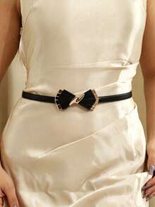 1pc Elegant Women's Thin Elastic Waist Belt With Buckle, Metal Belt For Dress, Shirt, Pants, Commute, Daily, Shopping, Party - Waistband - View 11