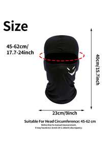 Musion 1/3pcs Horror Demon Pattern Helmet Liner, Breathable Windproof Neck Warmer Scarf, Full Head Wrap For Motorcycle Riding, Running, Outdoor Sports, Halloween Cosplay - Multicolor - View 3