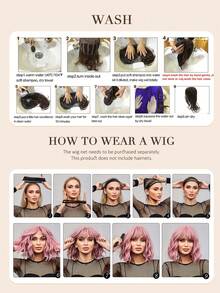 Wig Sintetis 24 Inci Ombre Akar Gelap Pirang Abu-abu, Poni Bergelombang Longgar Potongan Berlapis, Gaya Panjang Bervolume, Aksesori Fashion untuk Sehari-hari, Pesta, Halloween & Natal - Ombre - View 9
