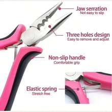 Micro Links Hair Extensions Kit, Hair Extension Pliers For Beads, Hair Extension Loop Needle Pulling Hook Tool Bead Device Tool Kits, Micro Link Tools For Hair Or Feather Extensions Styling, Halloween - View 10