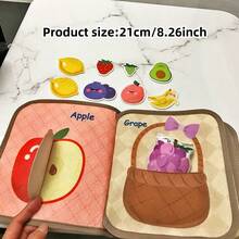 Baby Vegetable & Fruit Early Learning Cognition Books - Baby Toy Gift Touch & Feel Soft Cloth Book Tummy Time Sensory Learning Toy Stroller Toy Christmas Halloween Thanksgiving Gift - Red - View 11