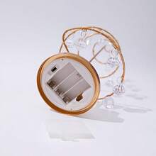 Christmas Tree Copper Wire Night Light, Holiday Gift, Warm White, Crystal Pendant, Fashionable Room Decor Ornament, Atmosphere Night Lamp - Multicolor - View 9