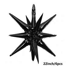 6pcs 22-Inch Starburst Foil Balloons, Suitable For Party Background Decoration For Halloween, Christmas, Birthdays, Weddings, Anniversaries, Graduations, Etc., Available In Multiple Colors - Exploding Star - View 12