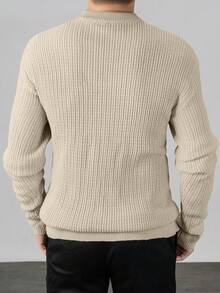 Men's Classic 7-Gauge Cable Knit Crew Neck Long Sleeve Sweater, Autumn/Winter - Apricot - View 10