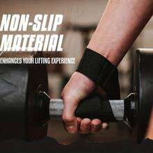 1 Pair Fitness Wrist Strap, Polyester Wrist Support Strap, Suitable For Fitness, Strength Training, And Gym Workouts - Black - Multicolor - View 2
