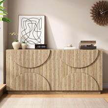 Sideboard Mit Regalen, Sideboard Mit Rebounder, Natürliche Holzmaserung - 彩色 - 查看 7