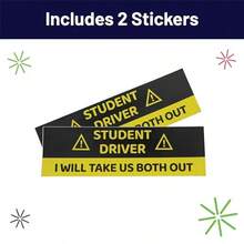 Funny Bumper Sticker 2 Pack, 10" X 3" Waterproof Vinyl Decal For Cars, Trucks, Laptops, Or Coolers Gag Gift For Adults, Friends And Coworkers- Student Driver - Multicolor - View 4