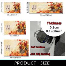 1pc Autumn Series Floral Basket Sunflower Chrysanthemum Pumpkin Pattern Printed Faux Cashmere Surface TPR Bottom Doormat, Bathroom Mat, Kitchen Mat, Laundry Room Mat, Holiday Atmosphere Decor, Home Decor, Party Decor, Wedding Decor, Dining Room Decor - Multicolor - View 14