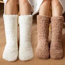 CT TAPESOCKS Thickened Thermal Socks Women Winter Warm Home Soft Thickened Plus Velvet Sleeping Anti Slip Floor Slipper Sock Halloween Gift - 1 - View 3