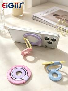 EIGIIS Dual Ring Magnetic Phone Stand, Compatible With Phone 17/16/15/14/13/12, Multi-Functional Stand For Office, Gym, Kitchen And All Metal Surfaces, With Finger Ring Grip - Multicolor - View 2