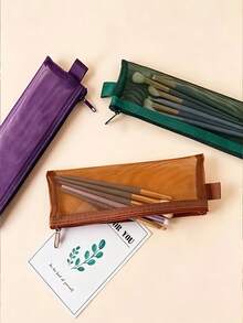 Tempat Pensil Nama yang Dipersonalisasi, Tas Penyimpanan Jaring Nilon Bernapas Mini Portabel yang Dapat Disesuaikan, Tempat Pensil Transparan untuk Musim Kembali ke Sekolah bagi Guru dan Siswa, Tersedia Berbagai Warna, Hadiah Kembali ke Sekolah - MultiWarna - View 3