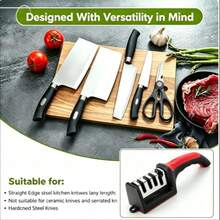 Household Handheld Fast Knife Sharpener, Tungsten Steel Professional Sharpening Stone, Scissor Sharpener, Double-Sided Grinding, Kitchen Multi-Function Sharpening Tool, Suitable For Daily Knives And Scissors - A - View 3