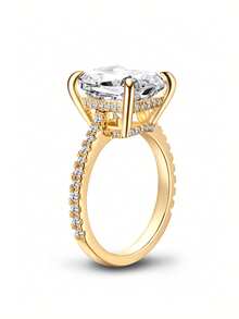 XUJIA 1pc 6 Carat Cushion Cut Engagement Ring For Women, 12x10mm Cushion Cut Luxury 5A Grade Cubic Zirconia CZ Ring, 925 Sterling Silver Halo Stunning Promise Wedding Band - D213 - View 9