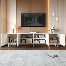TV Stand White - Lowboard With Drawers - Storage Space For Television - 白色 - 查看 10