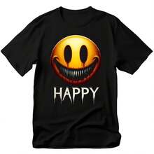 Horror  Face Print T-Shirt, Unisex  Graphic T-Shirt, Loose And Breathable Summer T-Shirt For Men And Women - Shape - View 1